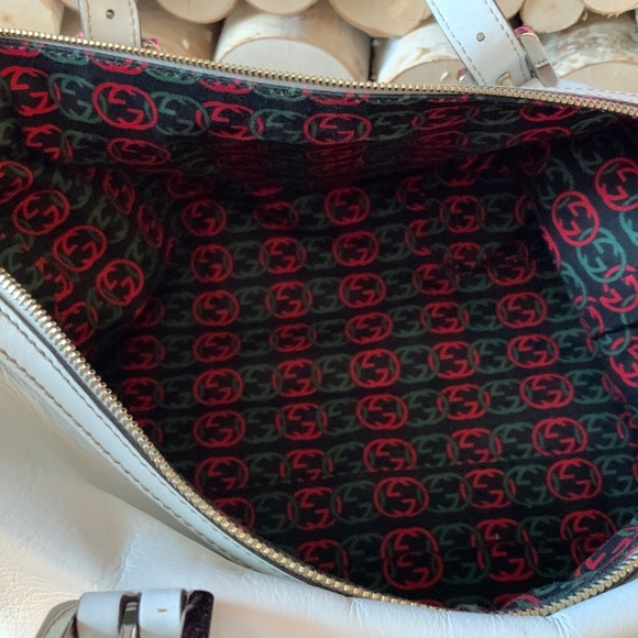 โจ Gucci Sukey Boston Bag โ White Leather โ GG Logo โจ - Picture 3 of 3